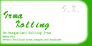 irma kolling business card